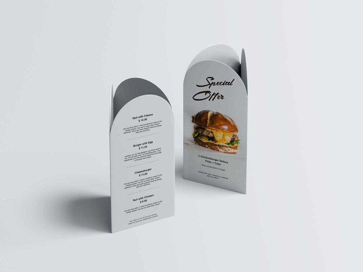 Table Menu Card