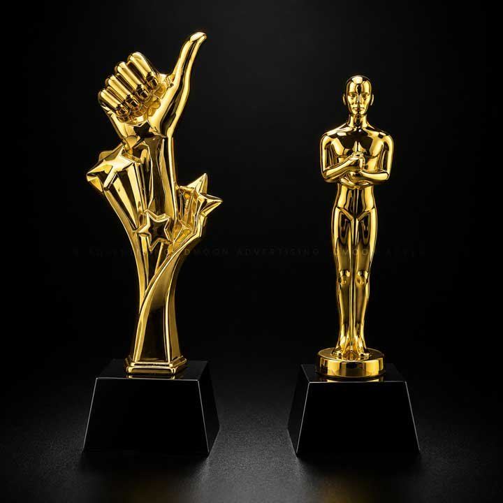 Gold Thumbs Up Achievement Trophy