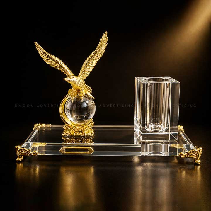 Crystal Eagle Executive Desk Set