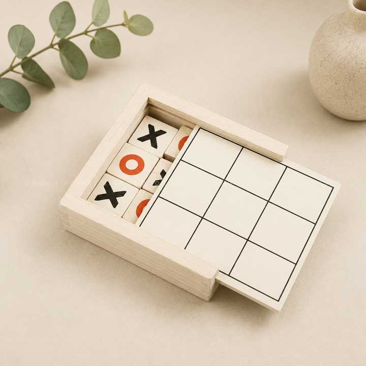Wooden Tic-Tac-Toe Game