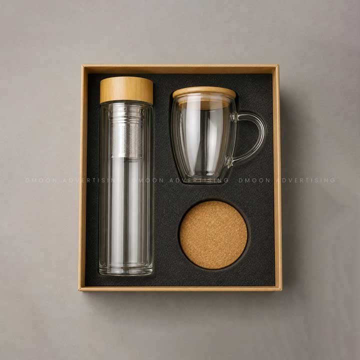 3-in-1 Eco-Friendly Glass Drinkware Gift Set