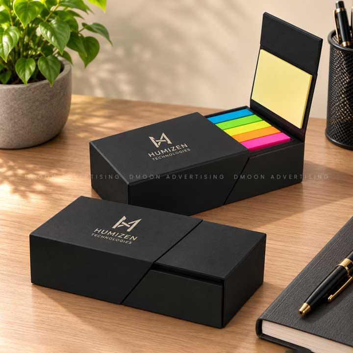 Foldable Sticky Note Memo Pad Set with Pen Holder